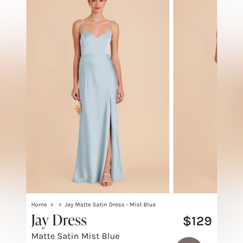 Birdy Grey Bridesmaid Dress in Matte Satin Mist Blue